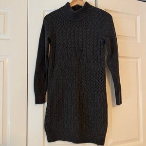 XXS LL Bean Merino Wool Charcoal Gray Sweater Dress